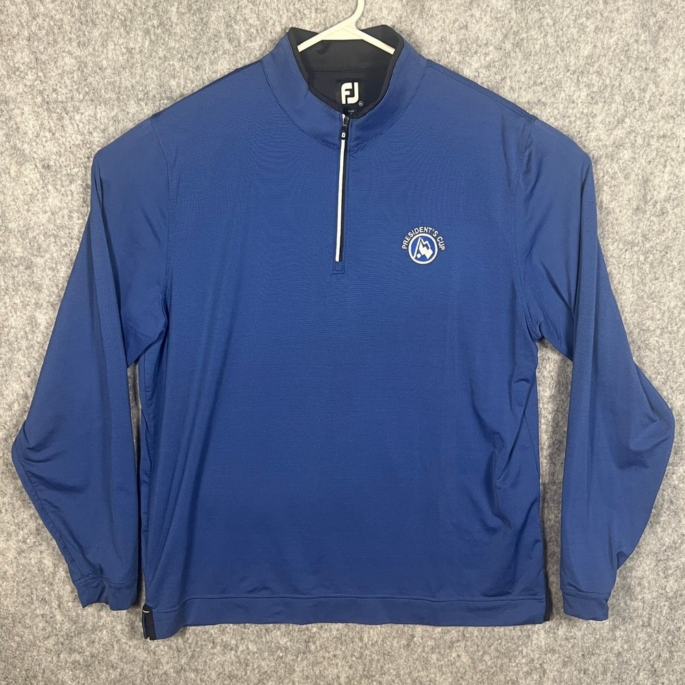 FootJoy‎ Presidents Cup Men's XL Blue 1/4 Zip Golf Pullover Micro Stripe 25150
